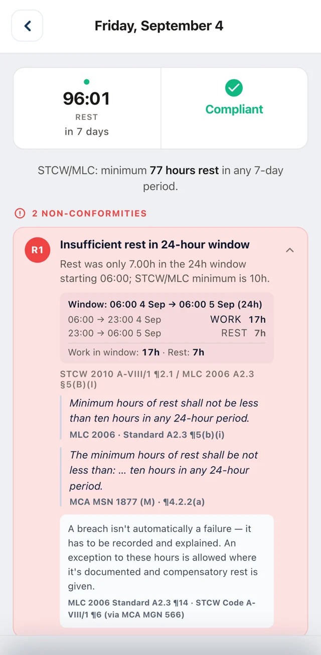 A red day on the phone, with the rule it broke explained