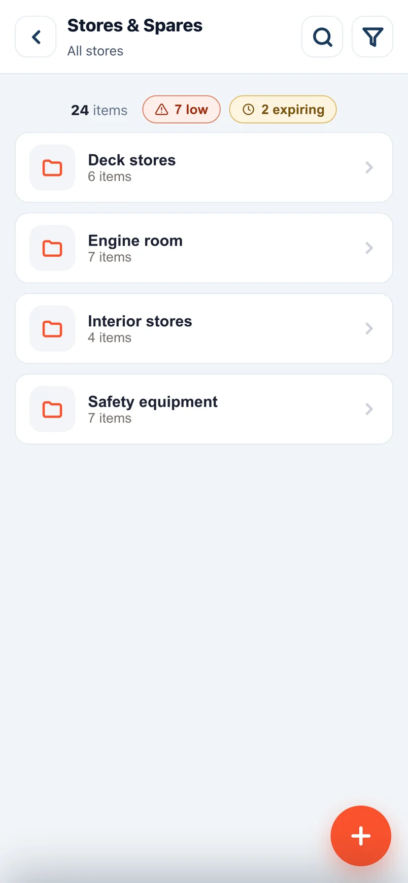 Stores by location in Muster Mate